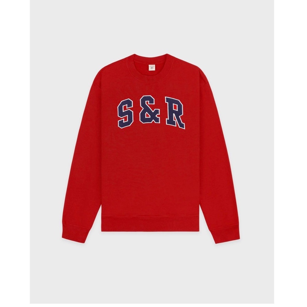 Sporty & Rich Red S&R Logo Crewneck Sweatshirt Womens Small